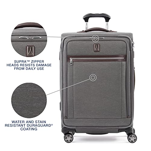 Platinum Elite Checked Luggage Spinner (Checked-Medium 25-Inch / Vintage Grey)