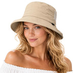 UVCoolix UPF 50+ Wide Brim Ponytail Sun Hat (Medium / Khaki)