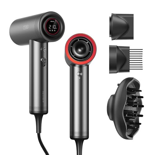 Blow Dryer with Comb & Diffuser (Metal Gray)