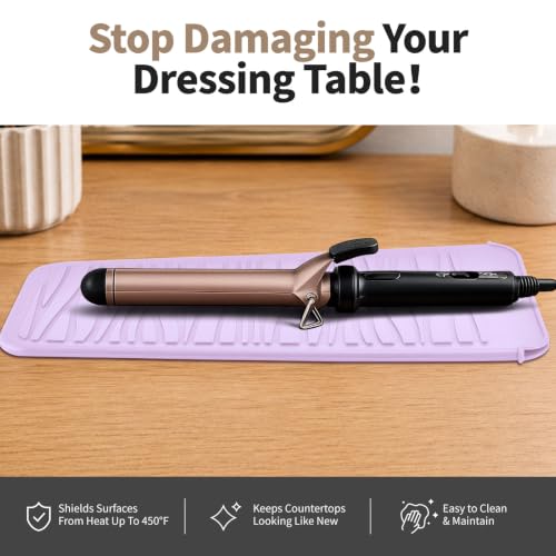Silicone Heat Resistant Travel Mat for Hair Iron (1 Pack / Pink Mauve)