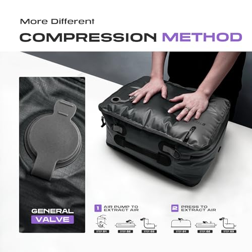TPU Vacuum Bag for Travel (Full Open, Grey,1Pcs+Pump)