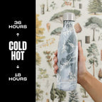 Stainless Steel Water Bottle 17 ounces Blue Foliage Triple Layered Vacuum Insulated Containers Keeps Drinks Cold for 36 Hours and Hot for 18 Perfect for On the Go (Blue Foliage / 16.9 Ounces / Water Bottle)
