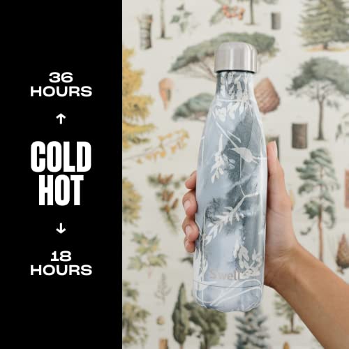 Stainless Steel Water Bottle 17 ounces Blue Foliage Triple Layered Vacuum Insulated Containers Keeps Drinks Cold for 36 Hours and Hot for 18 Perfect for On the Go (Blue Foliage / 16.9 Ounces / Water Bottle)