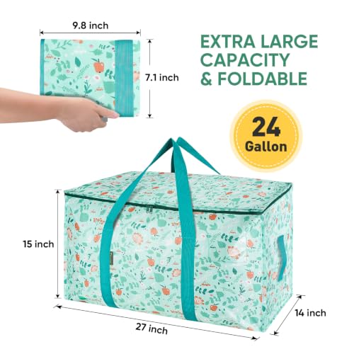 8 Pack Oversized Moving Bags with Reinforced Handles (8-Pack / Spring Stroll)