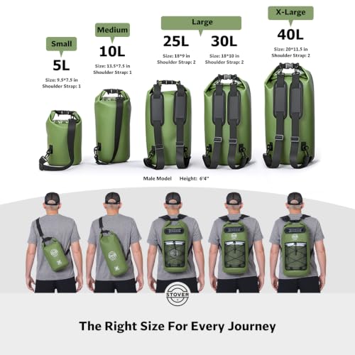 5/10/25/30/40L Waterproof Dry Bag, Medium Lightweight Roll Top Dry Bag Backpack w/Waterproof Phone Case, Kayaking, Travel, Hiking, Fishing, Tubing, Camping, the Beach, Men/Women (Blue) (5/10l Blue / 10L)