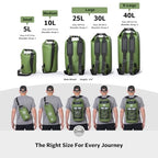 5/10/25/30/40L Waterproof Dry Bag, Medium Lightweight Roll Top Dry Bag Backpack w/Waterproof Phone Case, Kayaking, Travel, Hiking, Fishing, Tubing, Camping, the Beach, Men/Women (Black) (5/10l Black / 10L)