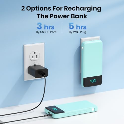 Portable Charger for iPhone with Built (Green)
