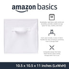Collapsible Fabric Storage Cubes Organizer with Handles (White / 10.5"x10.5"x11")