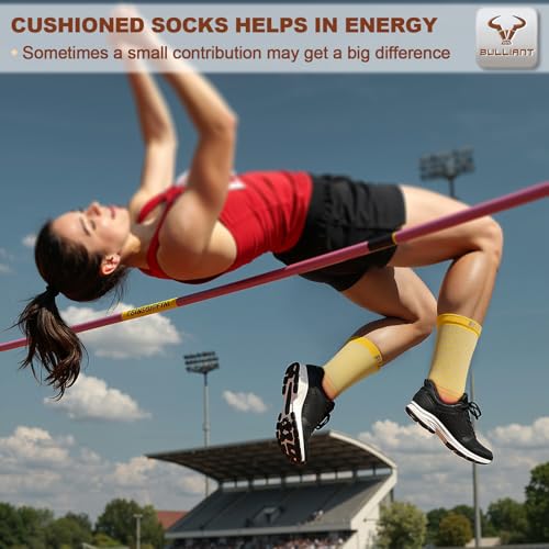 Men 6 Pack Athletic Compression Crew Socks for Running Gym Sports (8-10 / Gray Heather 8426)