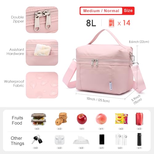 NOL 8L Insulated Lunch Bag for Women (Pink / Medium (8 Liters))