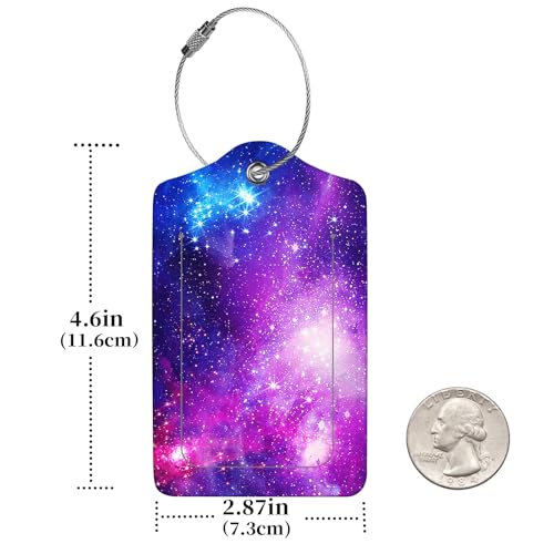 2 Pcs Luggage Tags for Suitcase (Purple Star River)