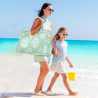 Large Beach Bags Totes Canvas Tote Shoulder Bag Soft Wave Water Resistant Bags for Gym Travel Daily Ocean (Palm Leaves)