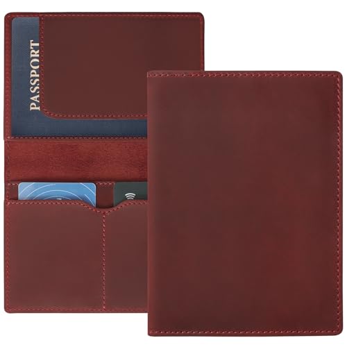 Leather Passport Holder (Red)