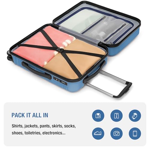 Carry On Luggage 22x14x9 Airline Approved (Sapphire)