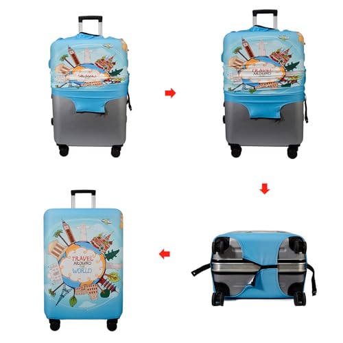 Travel Luggage Cover Suitcase Cover Protector Skins 18 (ocean / L (for 25--28 inch luggage))