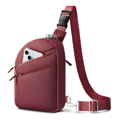 Anti Theft Crossbody Bags Small Crossbody Sling Bag for Women & Men (Burgundy)