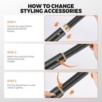 5-in-1 Hot Air Styler & Blow Dryer Brush Set - 700W Gentle Temperature Hair Multi-Styler with Auto-Wrap Curlers & Round Brush for Fine, Thin, or Damaged Hair, 100-120V US Outlet Only (Black Gold)