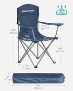 Set of 2 Folding Camping Chairs (Blue / 2PC (21.3"D x 33.9"W x 38.2"H))
