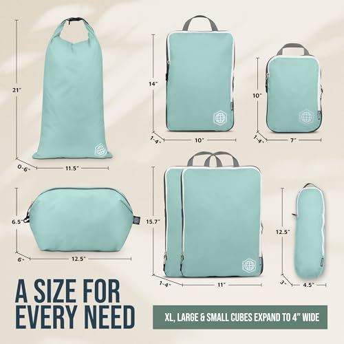 Large Compression Packing Cubes 7 (DustyTeal/White)