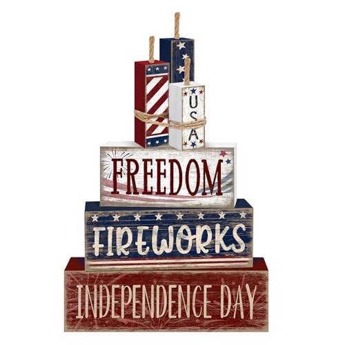 Tiered Tray Decor Set (Fireworks Independence Day)