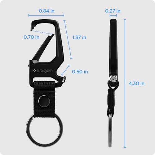 Life Carabiner Key Ring Clip (1-Pack / Black (1 Pack))