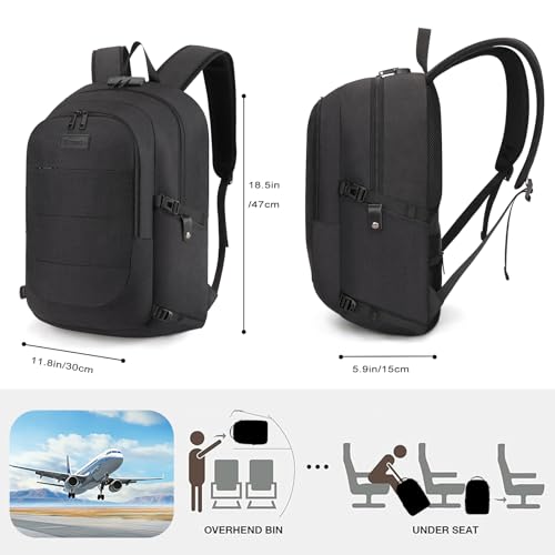 Travel Laptop Backpack Water Resistant Anti (Standard 15.6 inch / A-black)