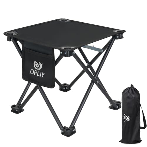 Camping Stool Upgrade Foot Stool for Camping Fishing Hiking Gardening and Beach (Black)