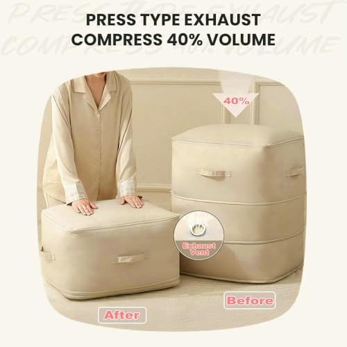 Comforter Storage Bag (Beige, X-Large, 3-Layer, Ticker Version, 1PC)