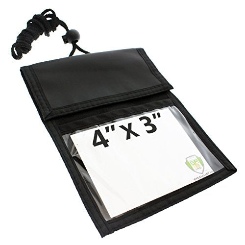 Bulk 20 Pack Ultimate Passport or Trade Show Travel Wallet with THREE Pockets (Black / 20 Pack)