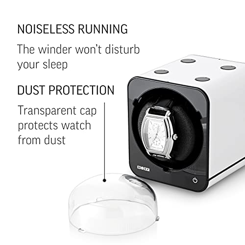 Watch Winder for Automatic Watches with Vertical Rotor Stop (White)