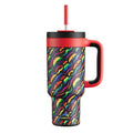 40 oz Tumbler with Handle (Rainbow Whiskers / 40 Ounces)