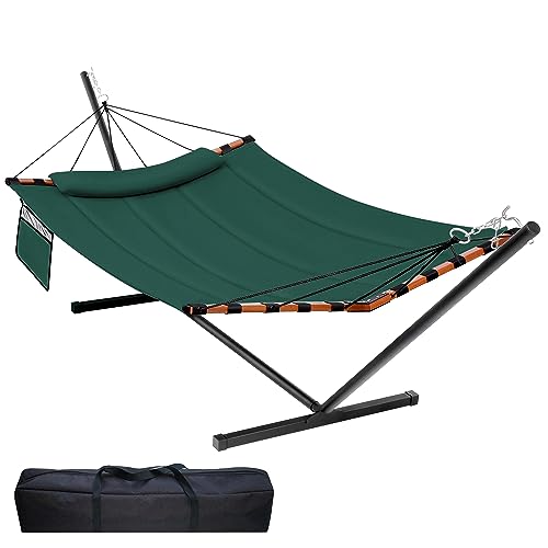 12FT 2 Person Hammock with Stand V (Dark Green)