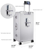 Super Large Aluminum Frame Checked Zipperless Luggage (A3-Silver / 30in)