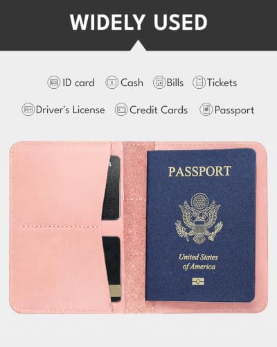Passport Holder for Travel (Soft Pink)