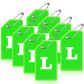 8 Pack Initial Luggage Tags for Suitcases Airplane Travel Essentials (Green / Letter L)