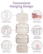 Hanging Toiletry Bag for Women (B-Purple Checkerboard / Medium)