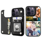 Custom Wallet Phone Case for iPhone 15 Pro (Black-B / iPhone 15 Pro)