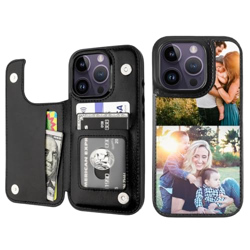 Custom Wallet Phone Case for iPhone 15 Pro (Black-B / iPhone 15 Pro)