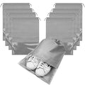 8PCS Travel Shoe Bags with Rope for Men and Women Large Shoes Pouch Organizers (Gray)