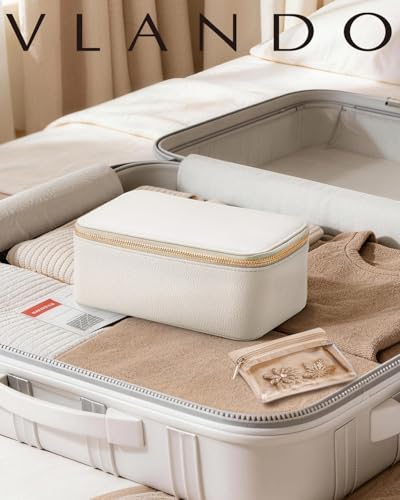 Travel Jewelry Case with Clear 12 Velvet Bags (12PCS-White)