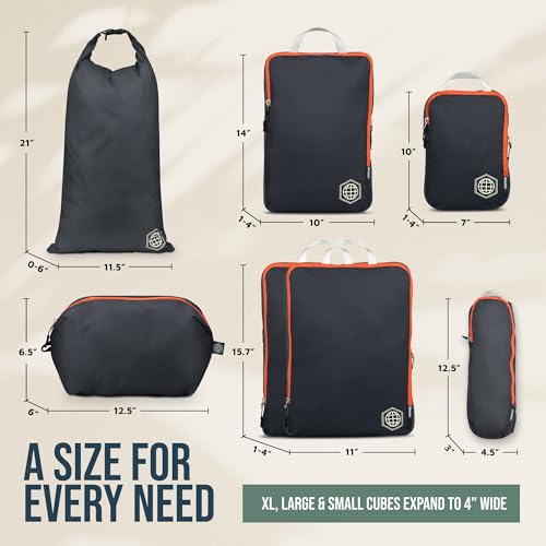 Large Compression Packing Cubes 7 (Grey/Orange)