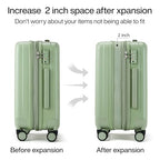20 Inch Expandable Carry on Luggage 22x14x9 Airline Approved (20 Inch EXT / Bamboo Green)