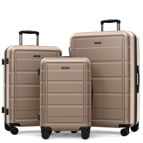 G Series Luggage set 3pcs (Champagne / 3-Piece Set (20/24/28in))