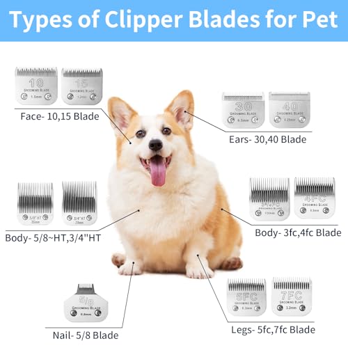 3 Pcs Size 7FC Detachable Dog Grooming Blades (7FC 93.2mm, 3Pcs)