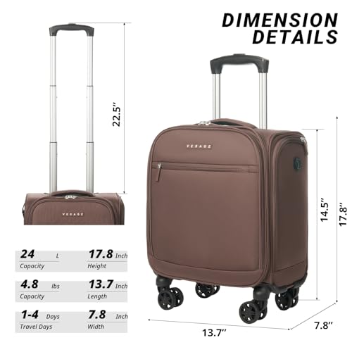 Underseat Carry On Luggage with Wheels (Chestnut Brown / Basic Underseat)