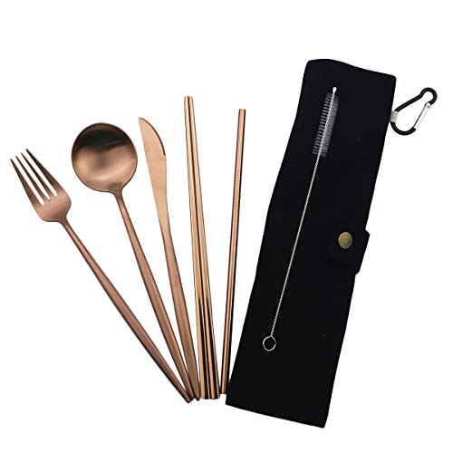 Luxury Rose Gold Matte Portable 18 (Black Pouch / Rose Gold)