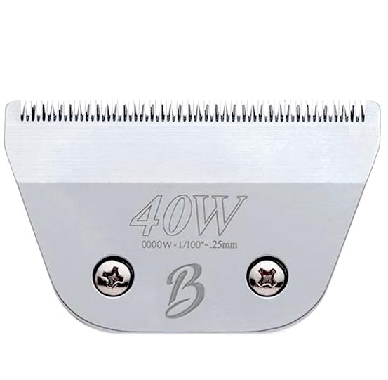 Detachable A Series Wide 40 Blade Dog Grooming Clipper Blades Cuts Length 1 (40W (1/100" - 0.25mm))