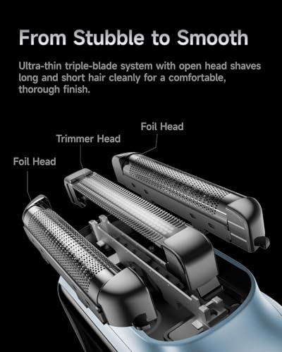 P3 Pro 3 Blade Travel Electric Shaver for Men Face (Blue)