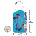 2 Pack Luggage Tags for suitcases blue Funny cute Butterfly Luggage Tag (Blue Butterfly)
