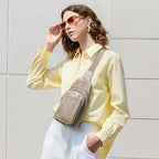 Genuine Leather Small Crossbody Bags for Women Anti (Taupe)